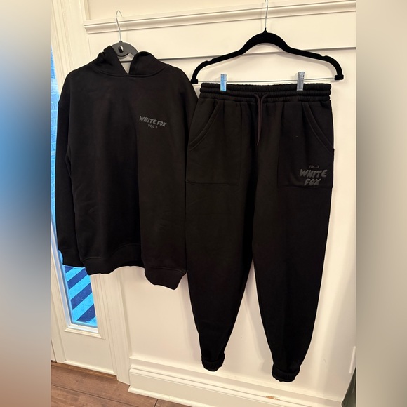 White Fox Black Hoodie and Sweatpants Set - Picture 2 of 2